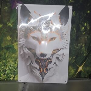 Elegant Fox Wall Art in White and Gray